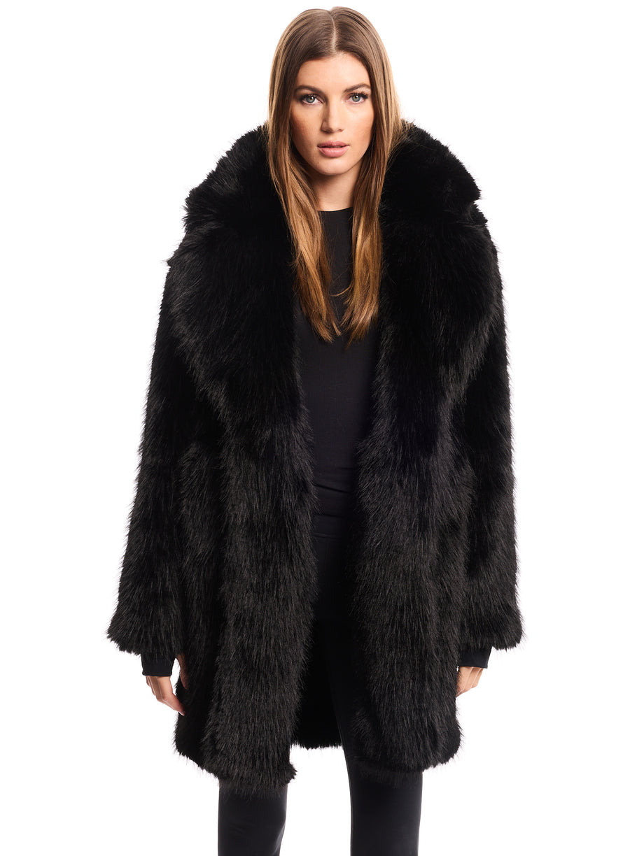 FAUX FUR MID COAT