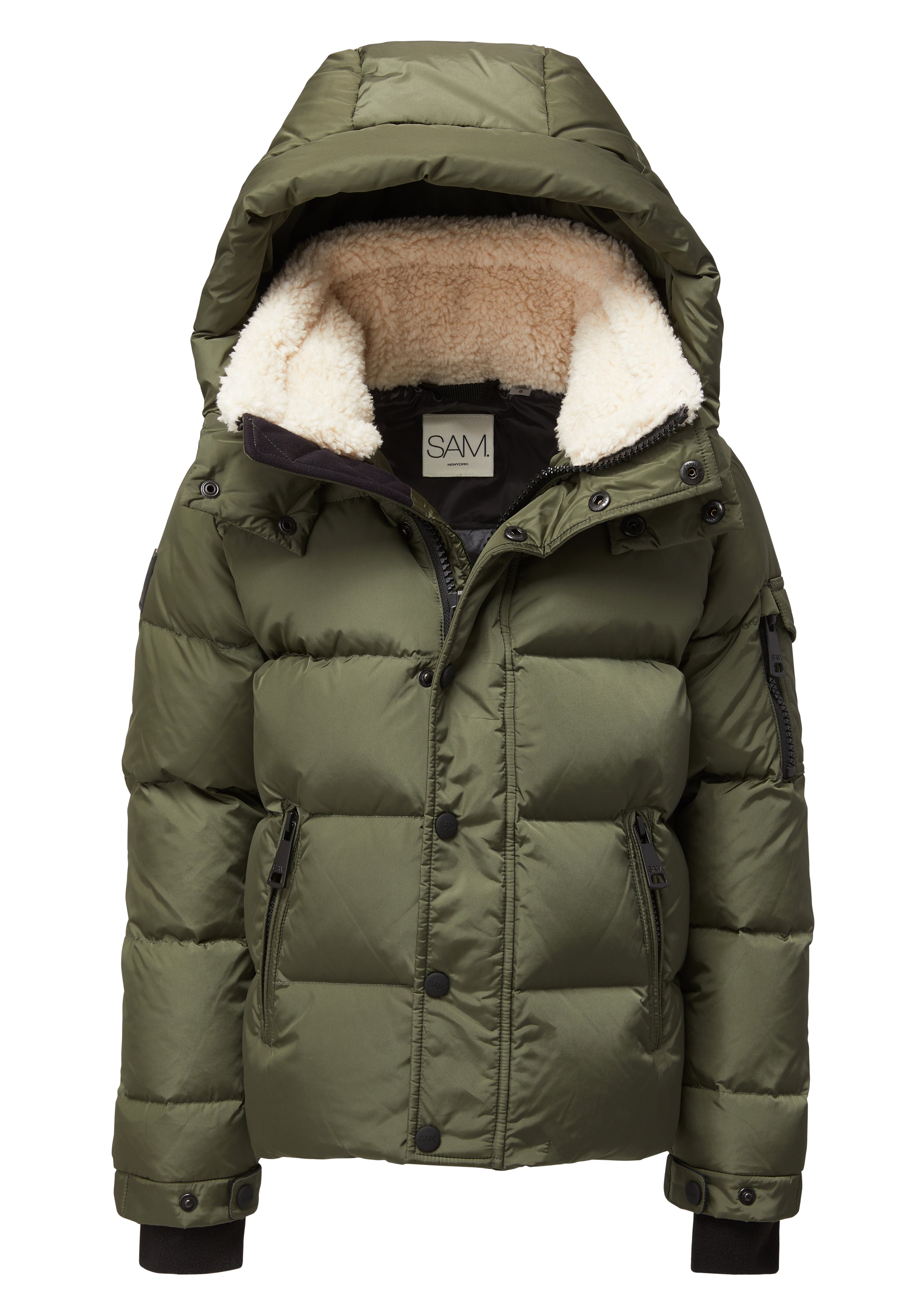 SAM new york BOYS FRONTIER puffer coat with sherpa collar in navy SAM