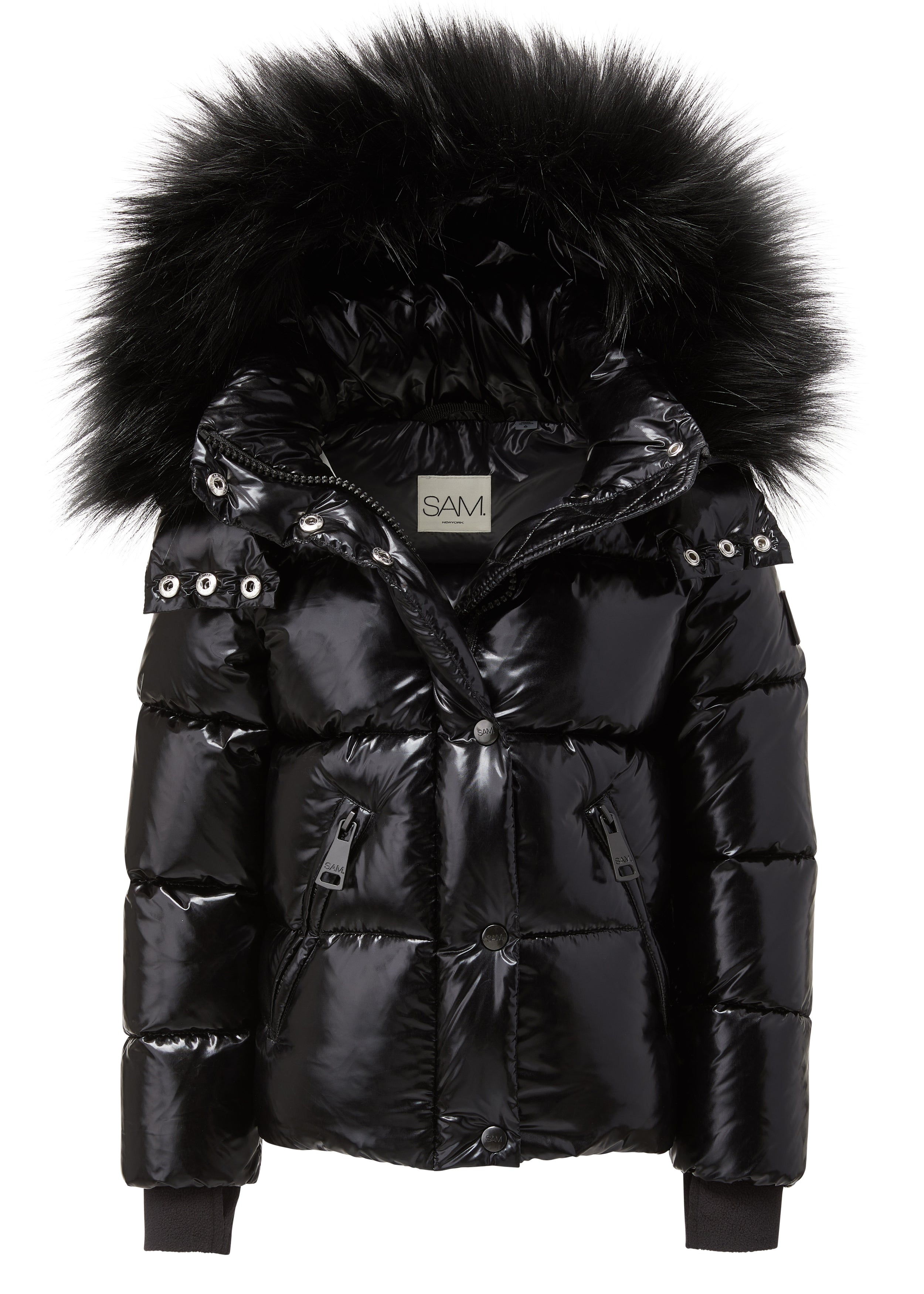 Girls fur coat black online