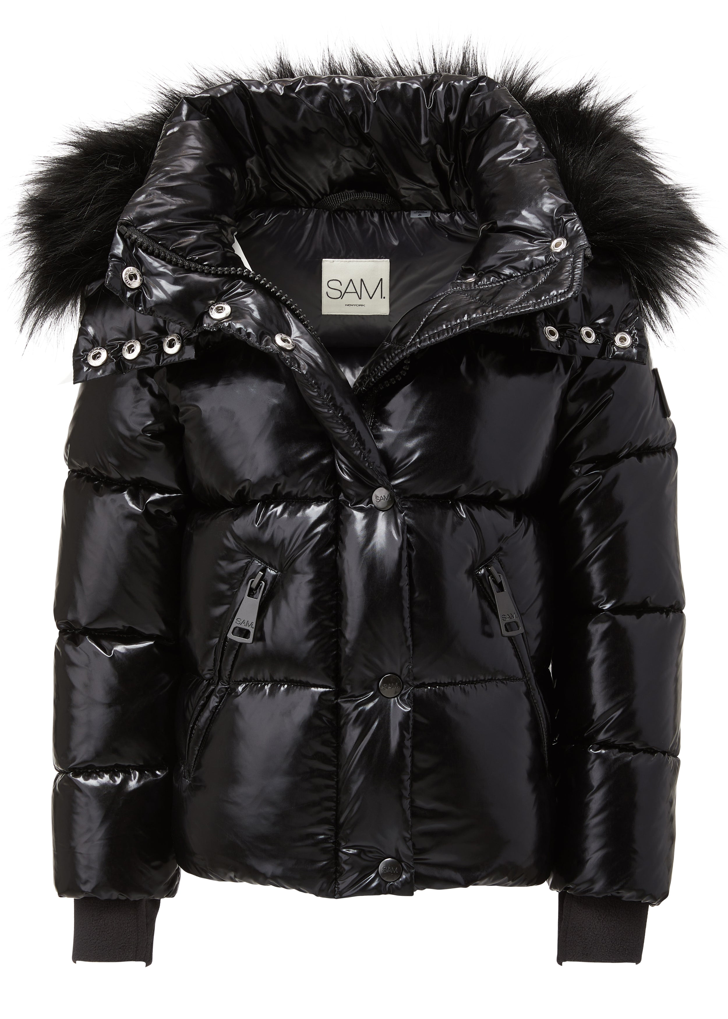 Sam puffer jacket with fur on sale