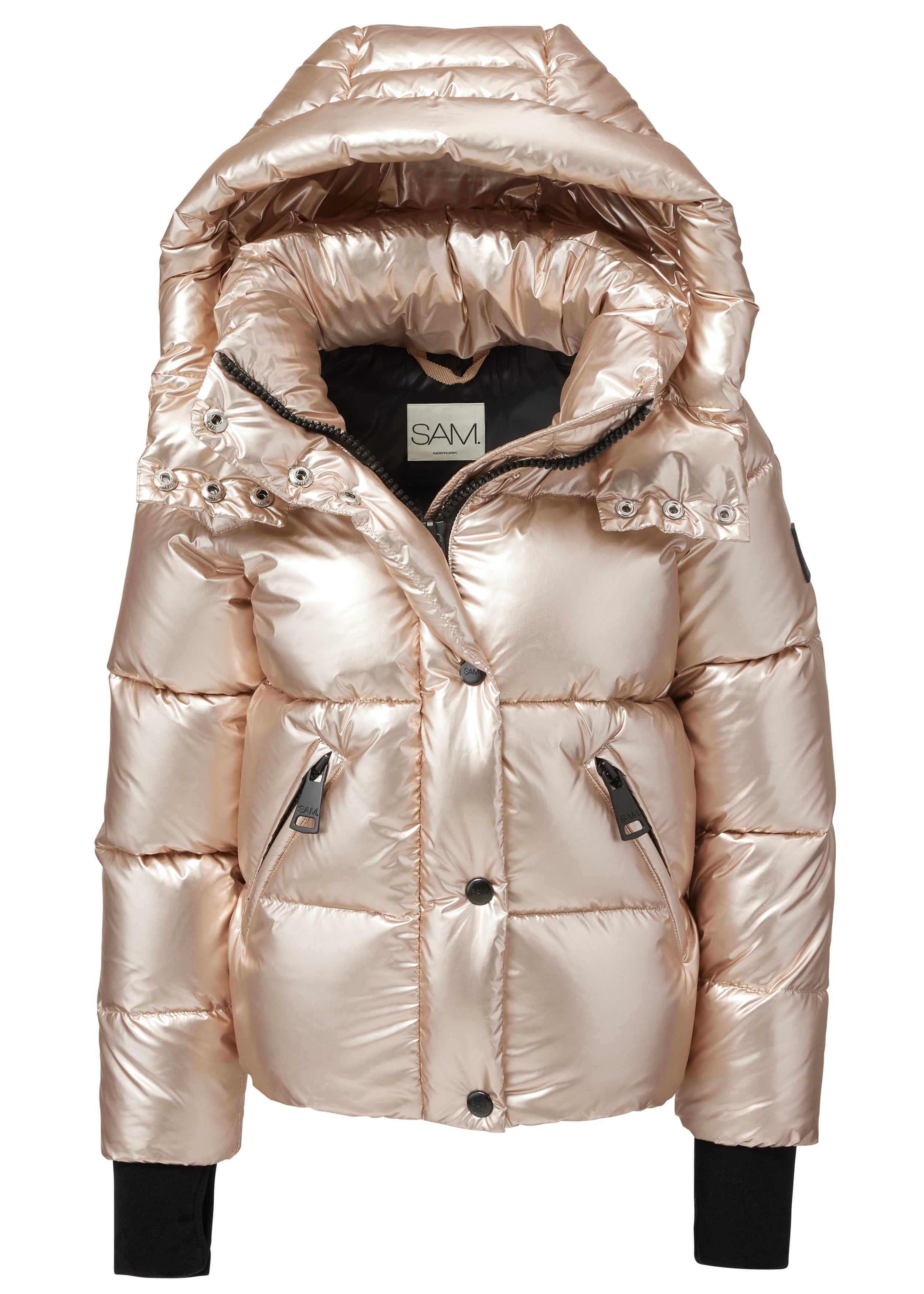 Girls gold puffer jacket online