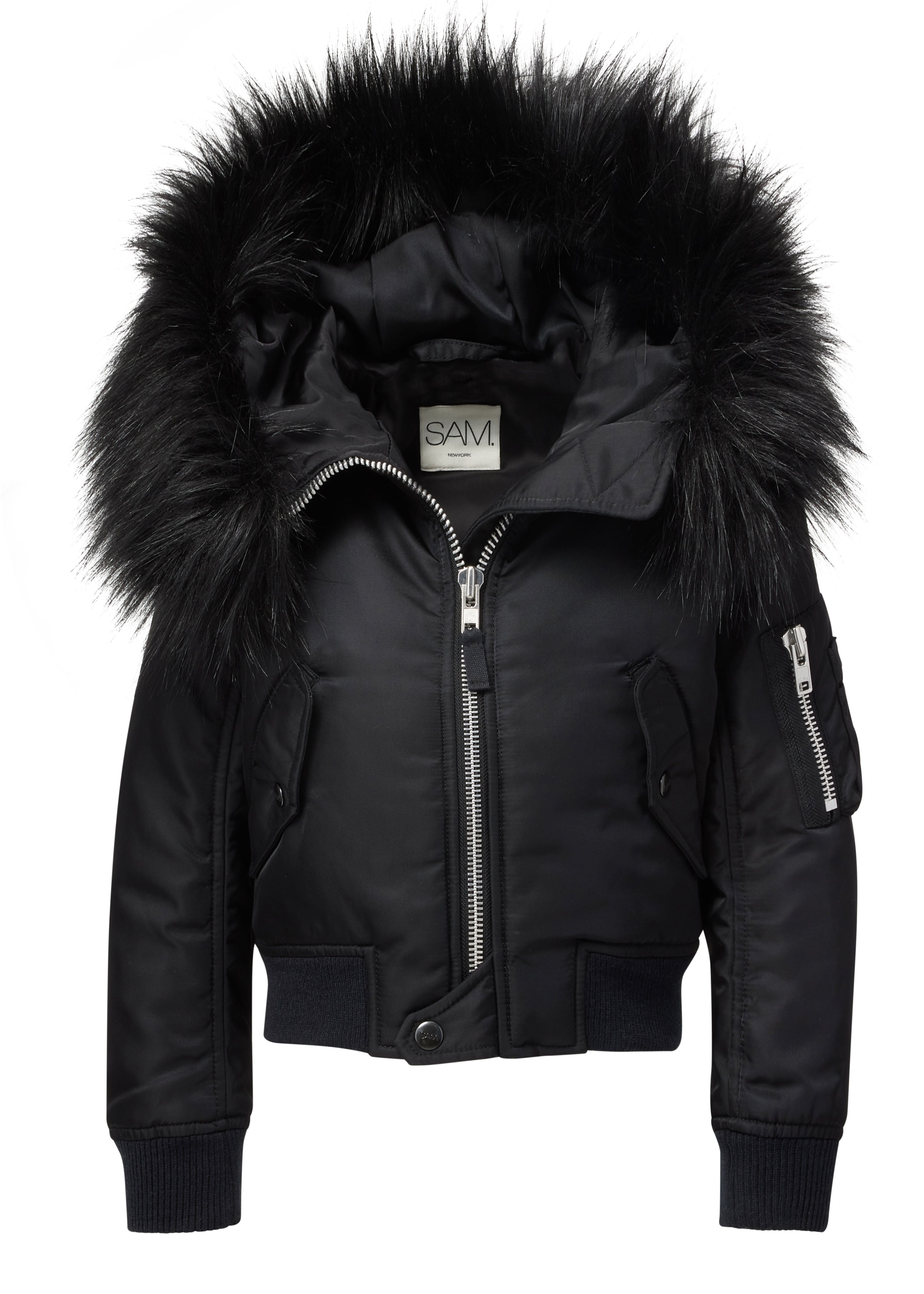 SAM New York Girls Jenny nylon bomber jacket in black | SAM.