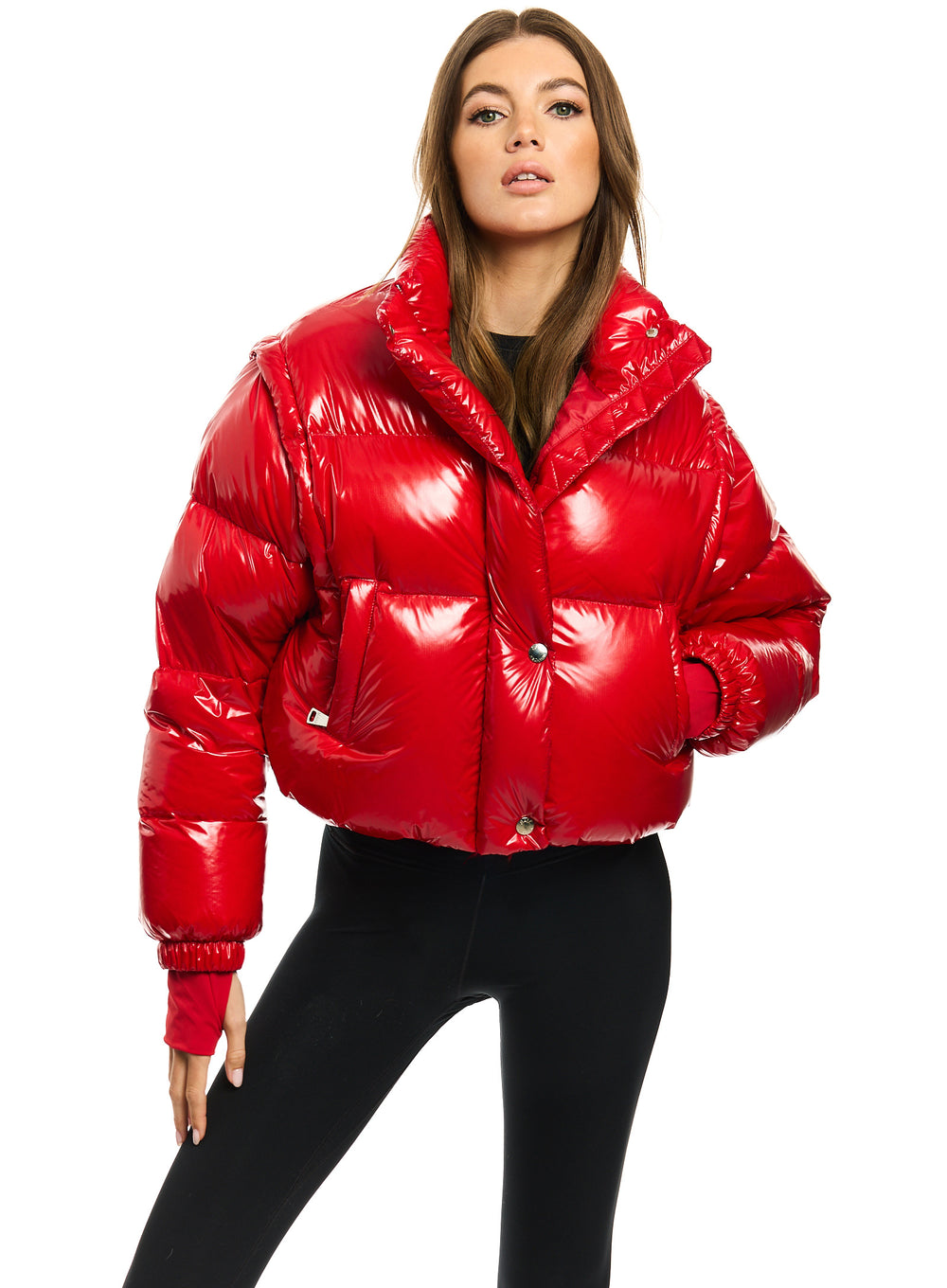 SAM New York womens CLEO down cropped puffer jacket with detachable ...
