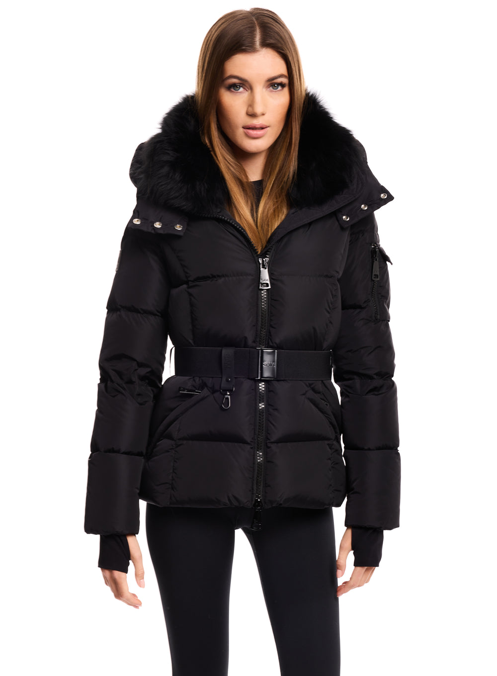 SAM new york Delilah jacket with detachable belt and hood and ...