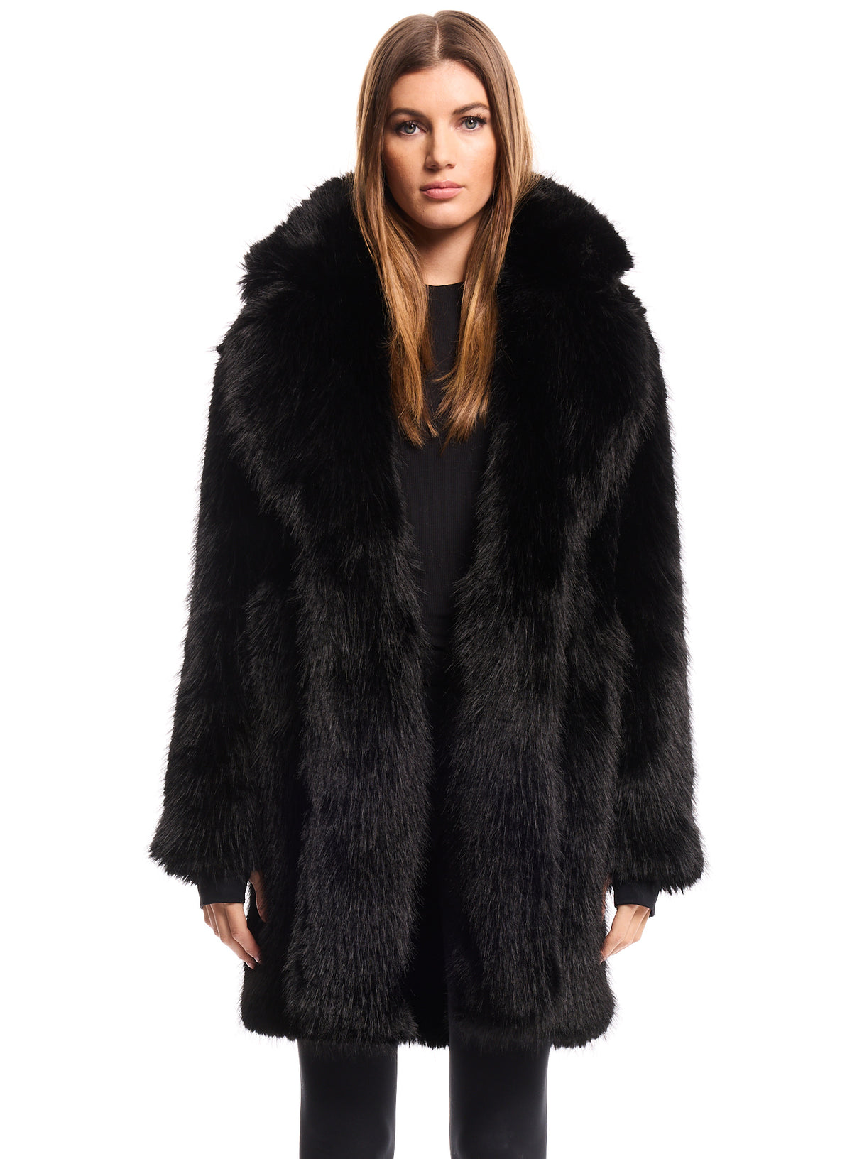 FAUX FUR MID COAT 