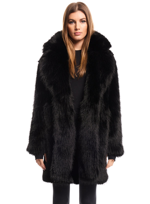 FAUX FUR MID COAT FAUX FUR MID COAT