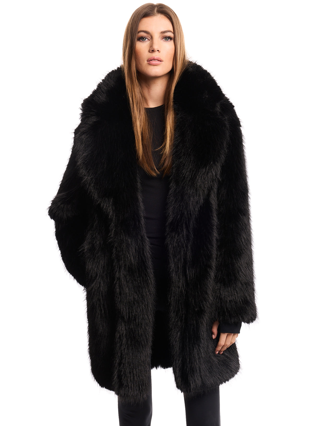 FAUX FUR MID COAT 