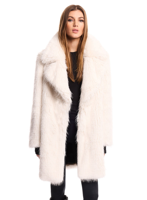 FAUX FUR MID COAT FAUX FUR MID COAT