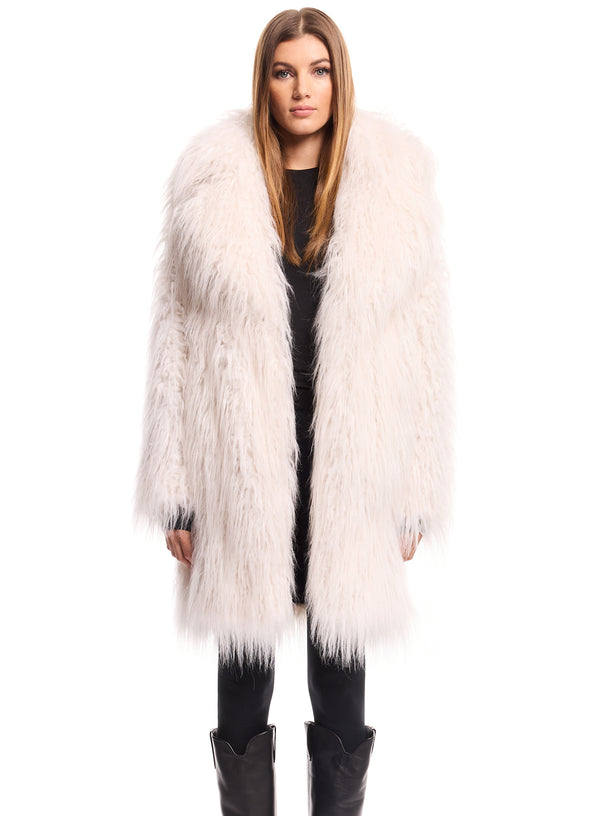 FAUX FUR MID COAT FAUX FUR MID COAT