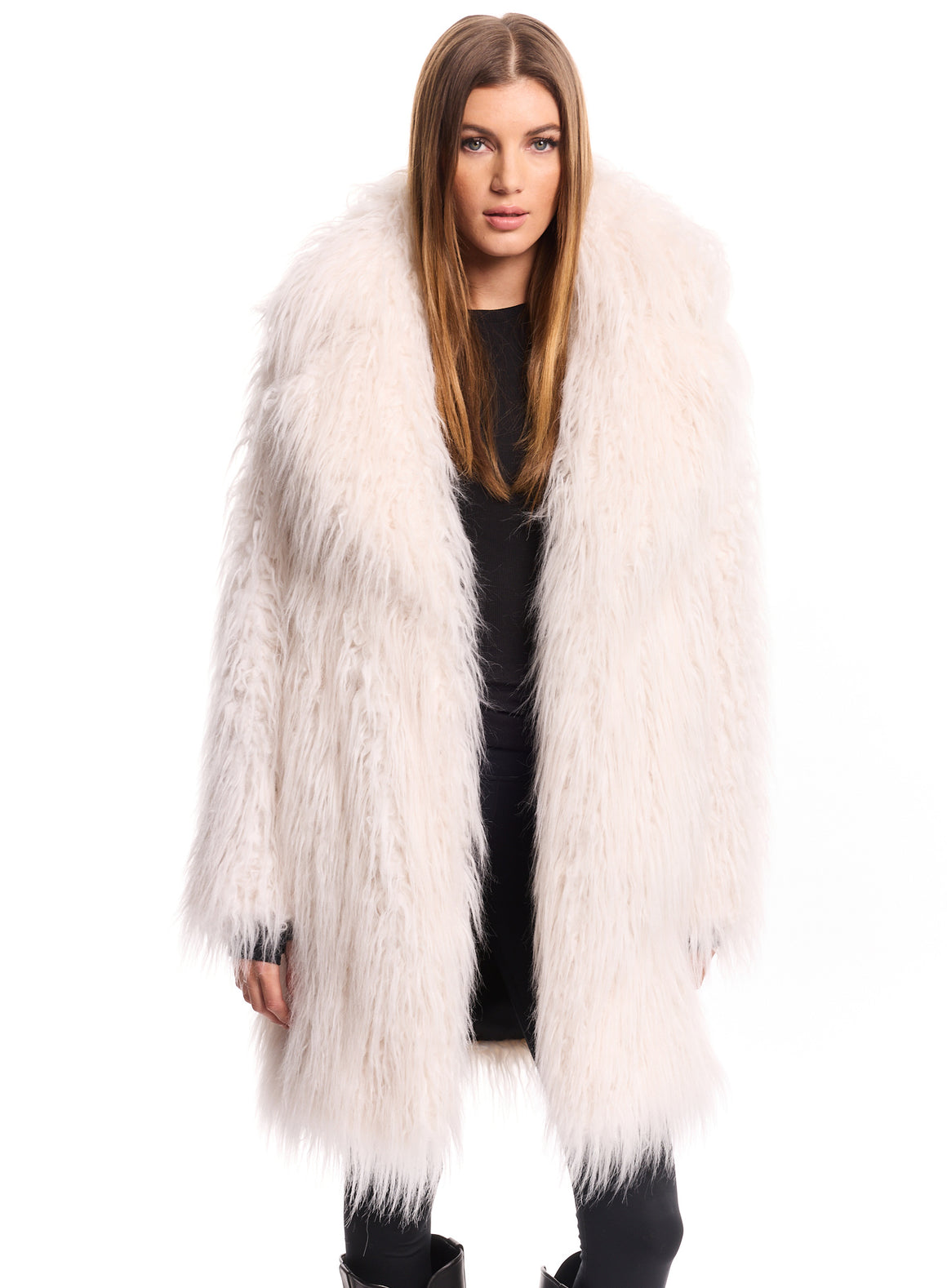 FAUX FUR MID COAT 