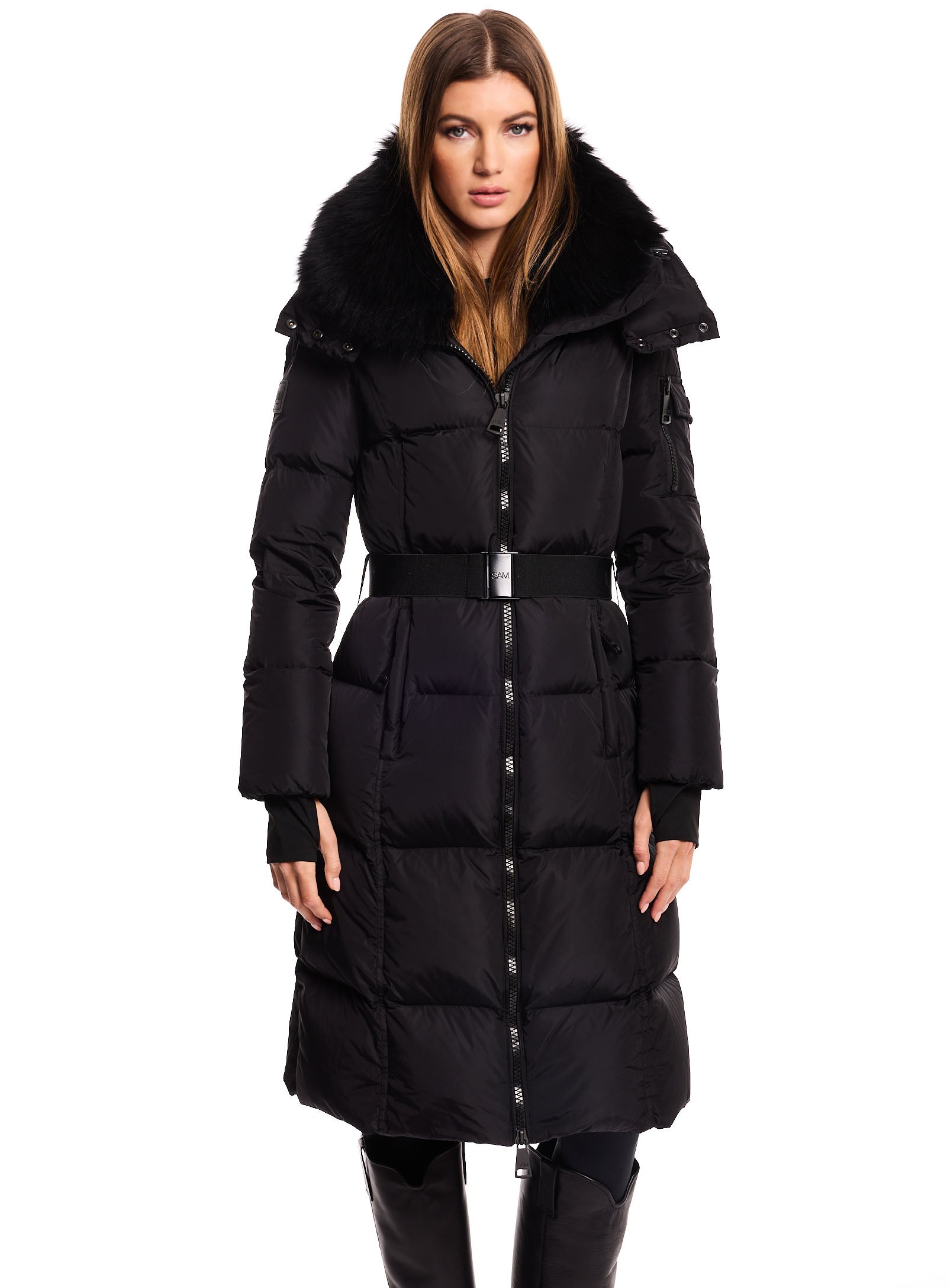 Black Down Winter Coat Womens Womens Judy Packable Coat Moke – The