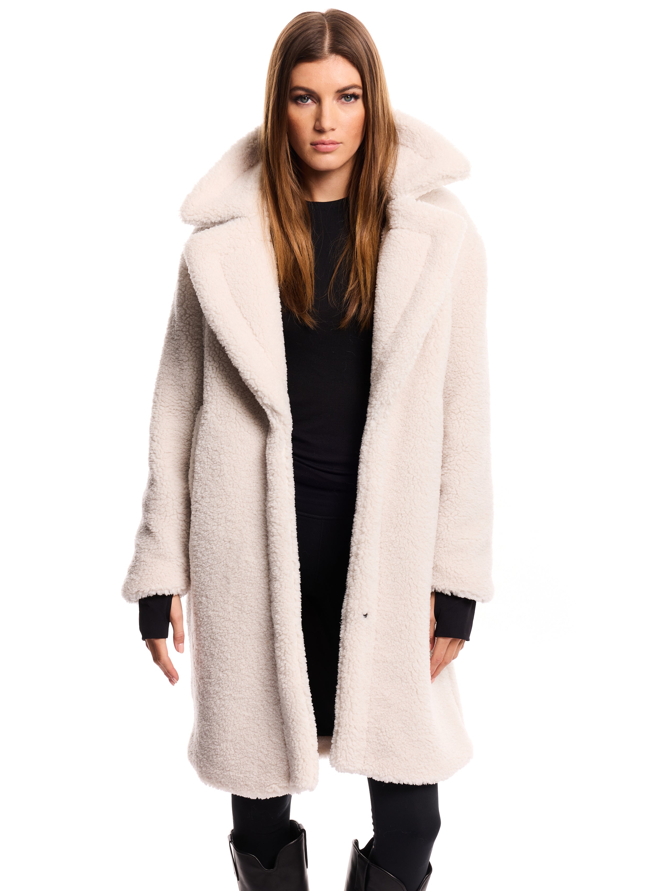 Faux shearling coat womens on sale