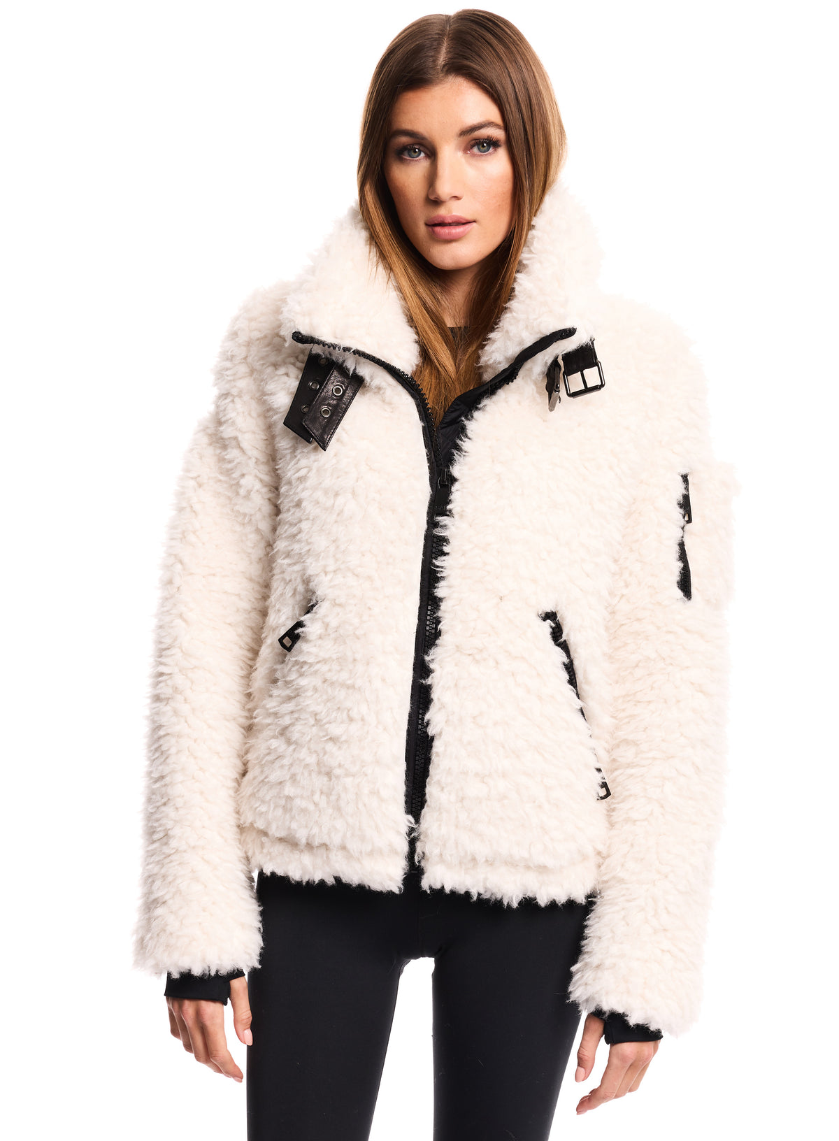 ジャケット・アウター THE BARNNET sami eco-fur jacket - beige THE BARNNET sami eco-fur jacket-beige