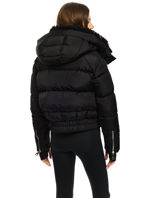 SAM New York Womens Down Filled TYLER Bomber Puffer Jacket With Sherpa SAM New York Womens Down Filled TYLER Bomber Puffer Jacket With Sherpa