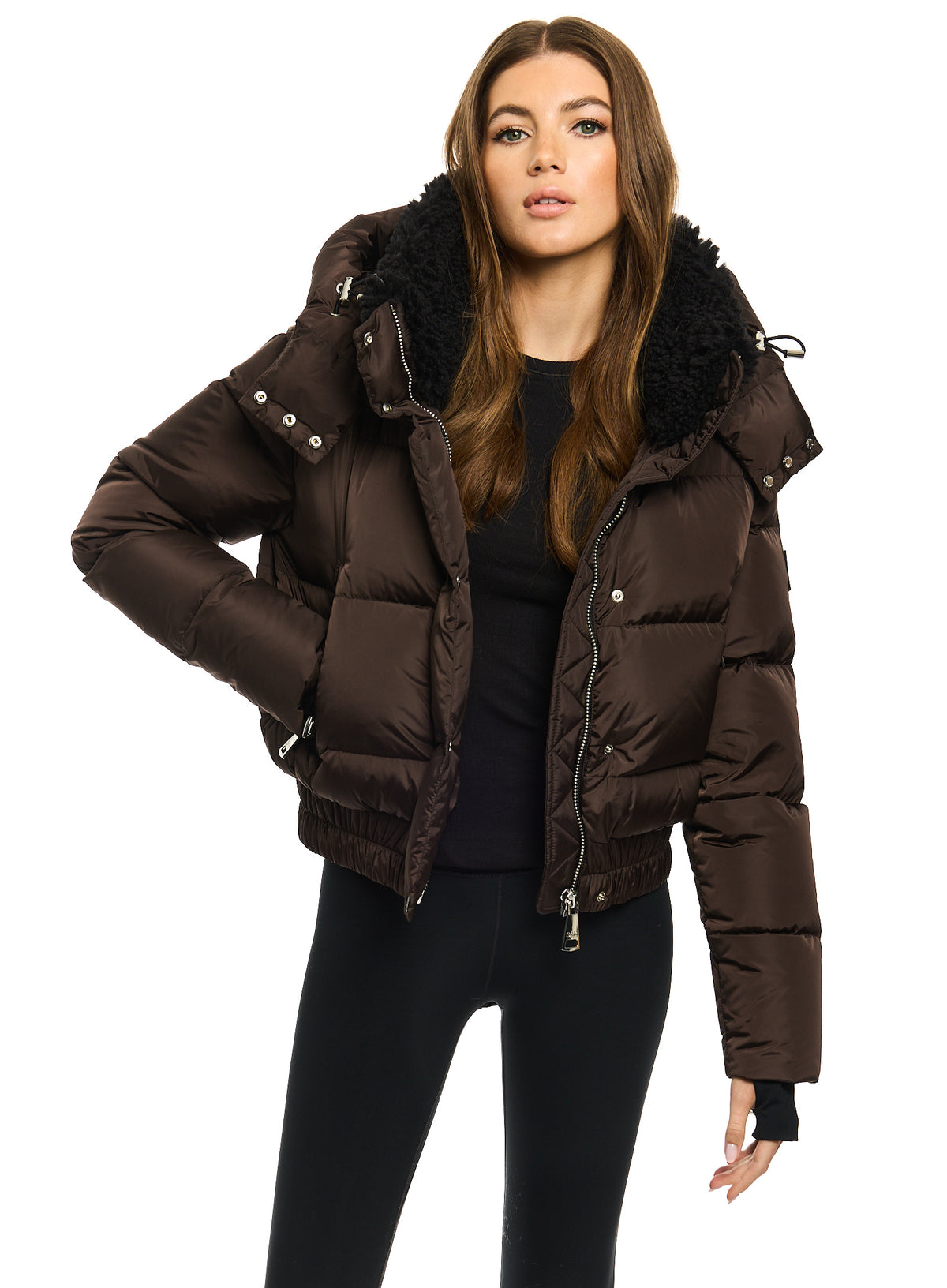 SAM New York Womens Down Filled TYLER Bomber Puffer Jacket With Sherpa sam-new-york-womens-down-filled-tyler-bomber-puffer-jacket-with-sherpa