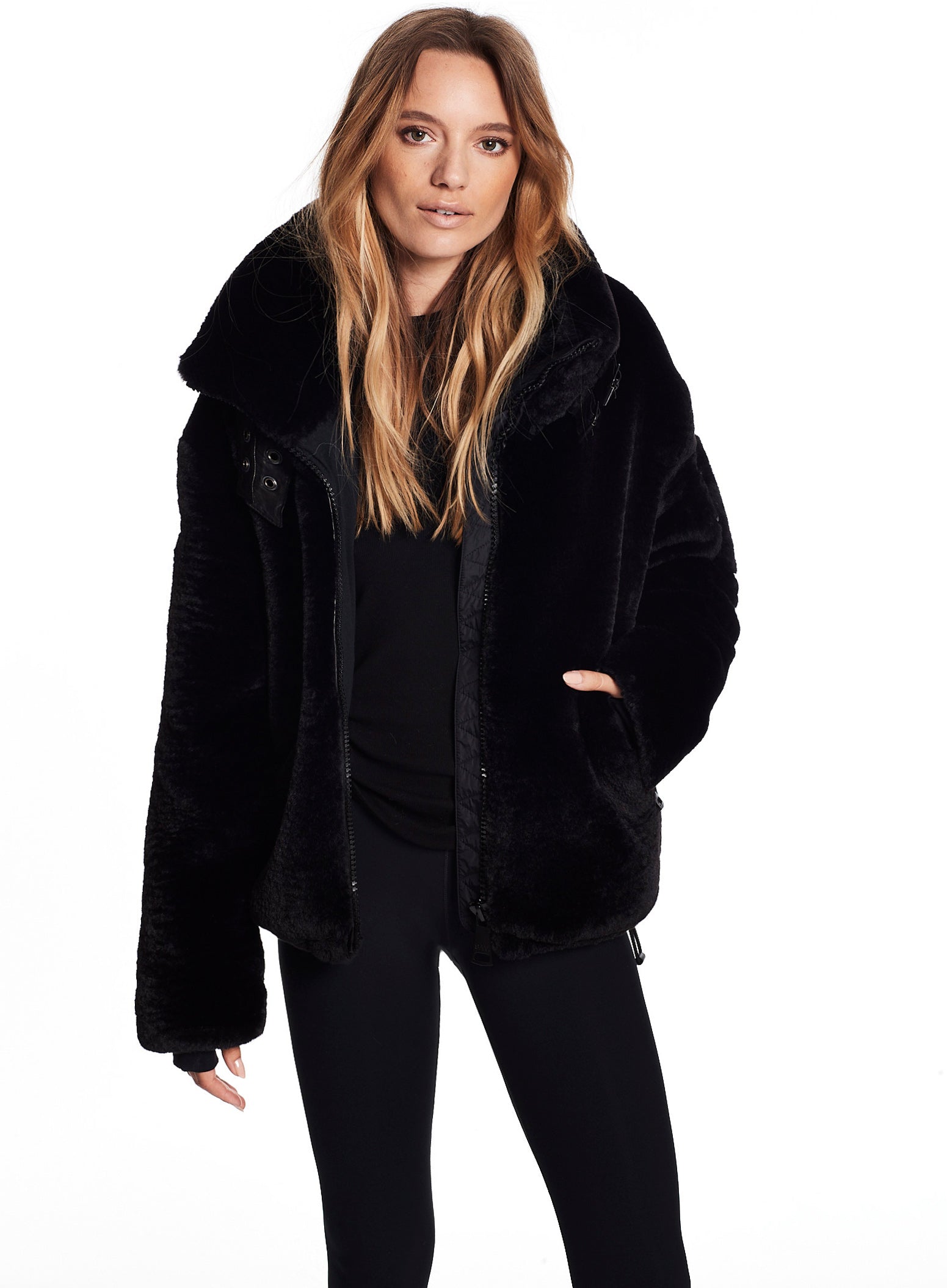 Ever New Hooded Faux Fur Coat