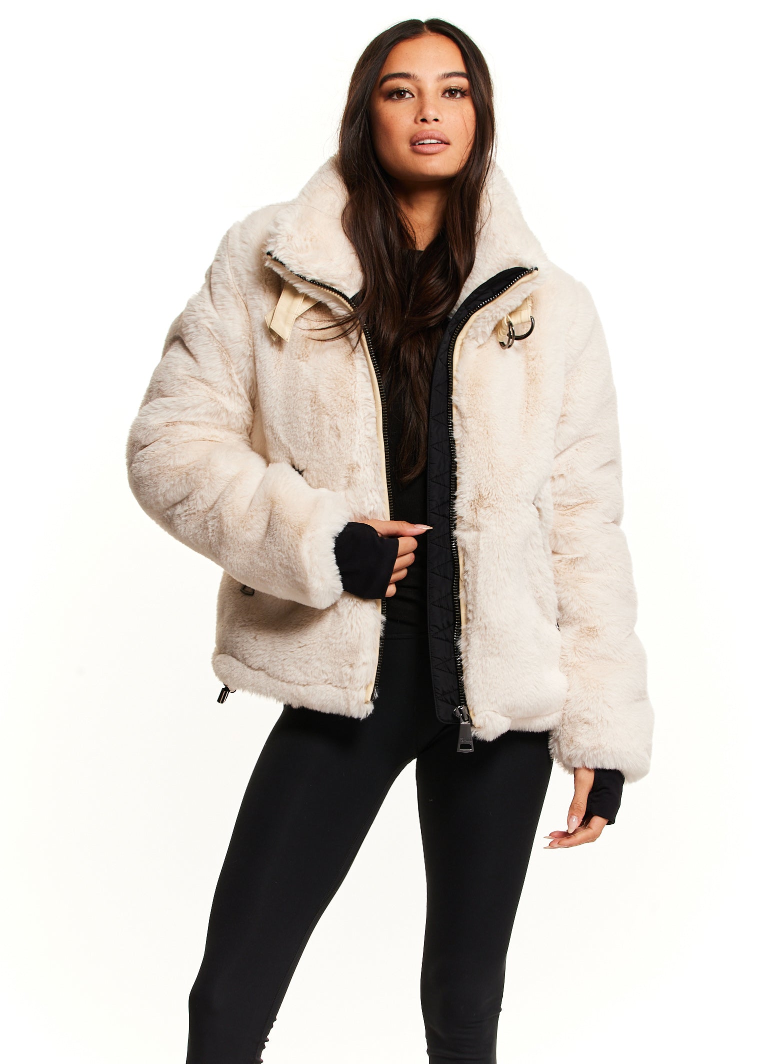 Lucky Brand Women's Soft Faux Fur Hooded Jacket 