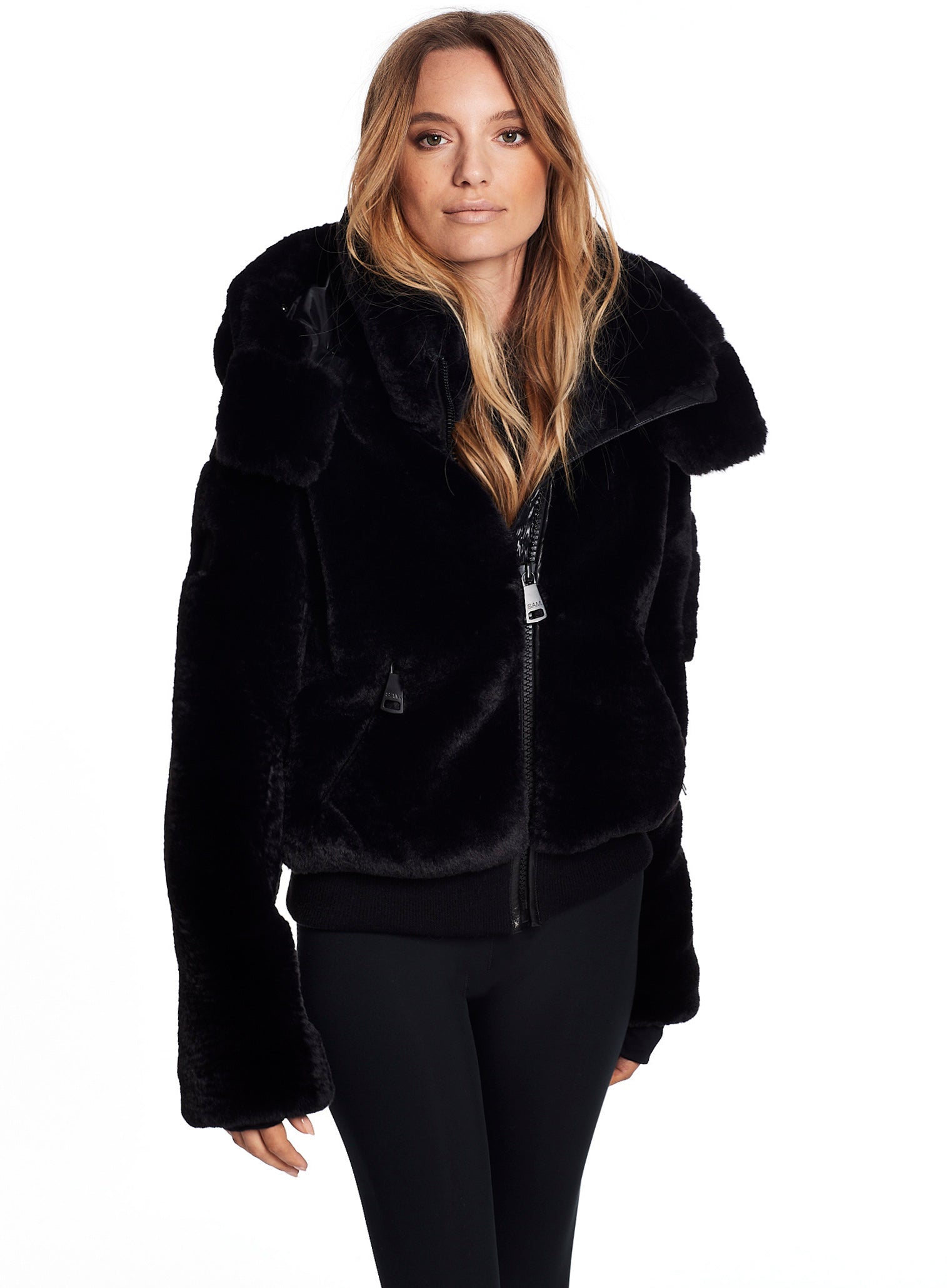 New With Tags NY&Co Womens Black Faux Fur Coat Size M - clothing