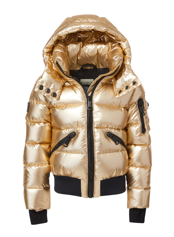 Купить Gymboree Girls Metallic Gold Puffer Zip Jacket Hooded